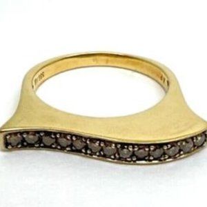 14k 585 Yellow Gold Ring with Diamonds 0.15 CTS Size 7.5